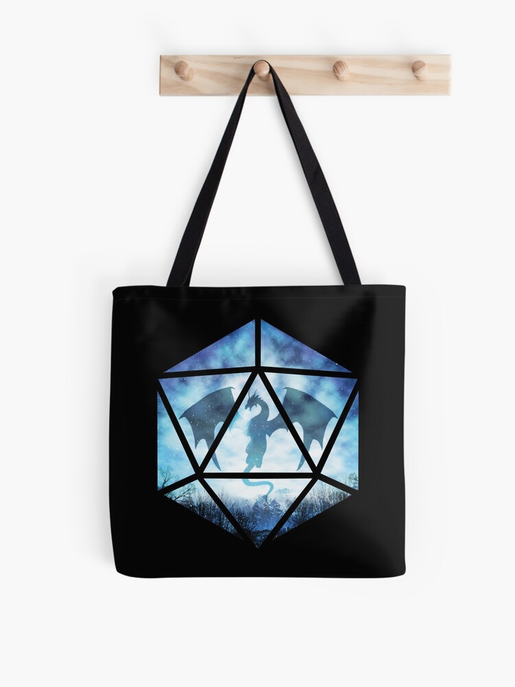 Thumbnail 1 of 2, Tote Bag, Blue Sky Ice Dragon D20 designed and sold by MaratusFunk.