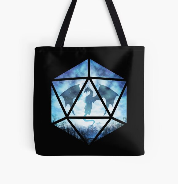 Blue Sky Ice Dragon D20 All Over Print Tote Bag