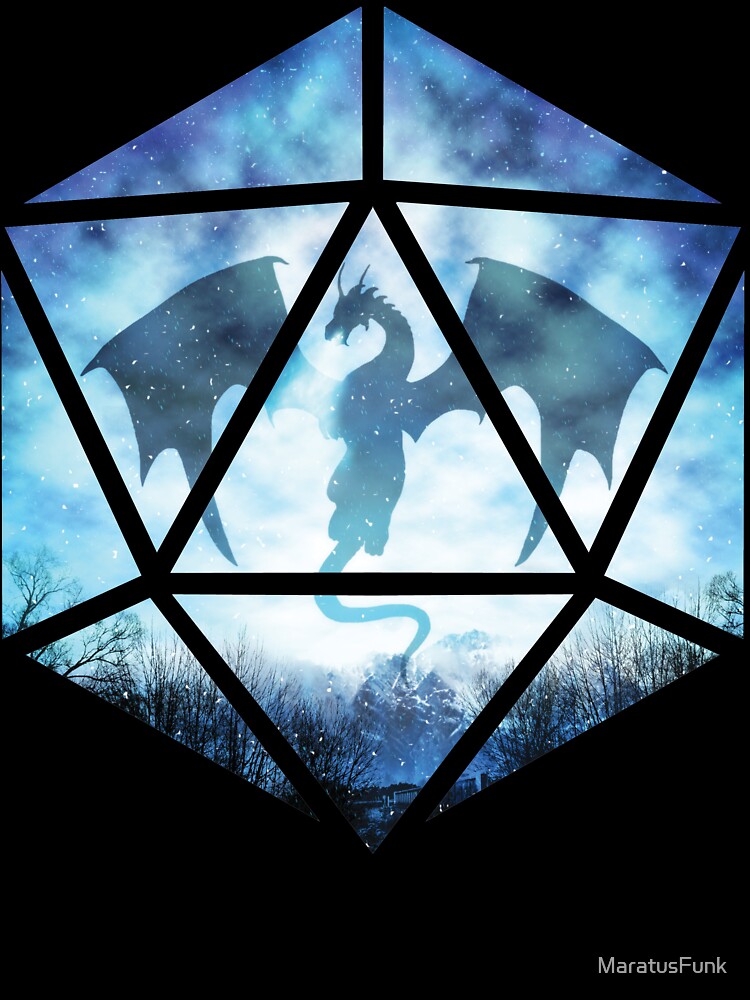 Thumbnail 2 of 2, Kids T-Shirt, Blue Sky Ice Dragon D20 designed and sold by MaratusFunk.