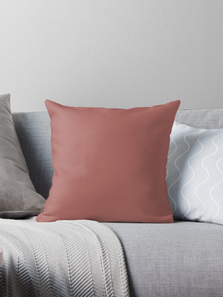 Thumbnail 1 of 4, Pillow, PLAIN SOLID MARSALA - COLOR OF THE YEAR 20154 WARM PINK BROWN DUSKY SHADE designed and sold by ozcushions.