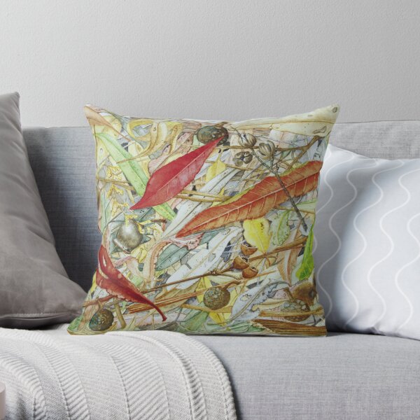 Australian tree leaf litter Throw Pillow