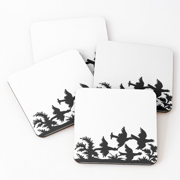 Item preview, Fairytale Germany Capercaillie Forest Hunting Birds Ravens Papercut Silhouette Black designed and sold by G-M-Designs.