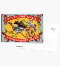 Antique Matchbox Label Ostrich Harness Racing Kobe Japan Postcards