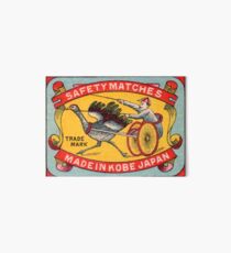 Antique Matchbox Label Ostrich Harness Racing Kobe Japan Art Board