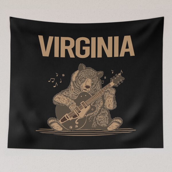 Item preview, Bear With Guitar Virginia designed and sold by BloodMoneyTwit.