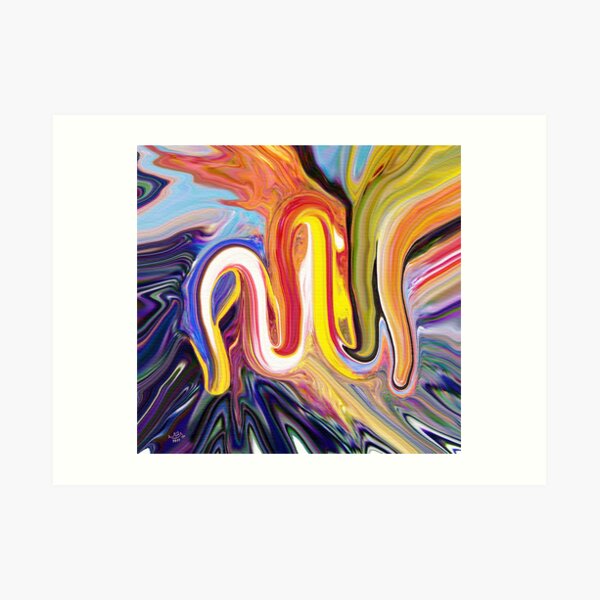 Allah Name modern calligraphy painting Art Print