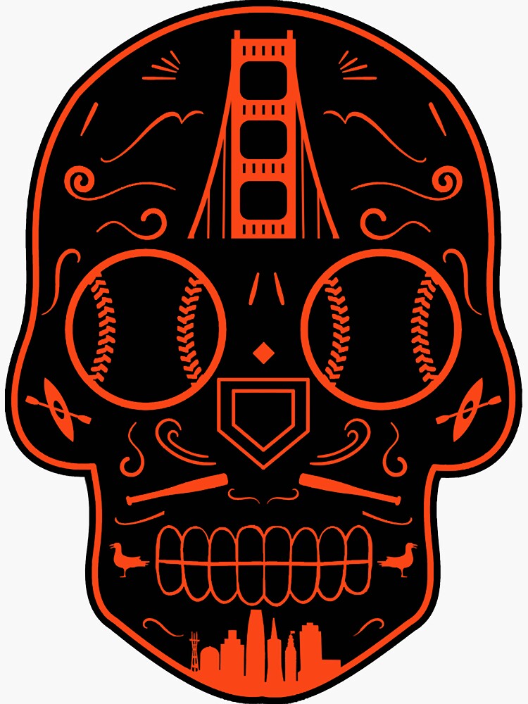 San Francisco Baseball Sugar Skull Sticker for Sale by