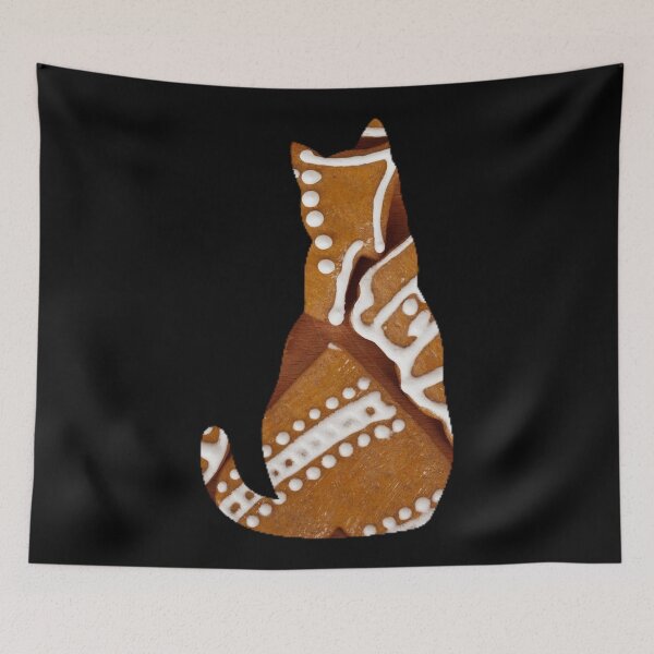 Item preview, Cat in ginger bread, Christmas, Cat silhouette, collage, Willow Days designed and sold by avit1.