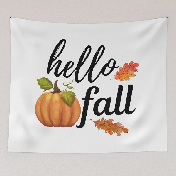 Item preview, Hello Fall - Autumn, Pumpkin, Twig and Leaves designed and sold by MyArt23.