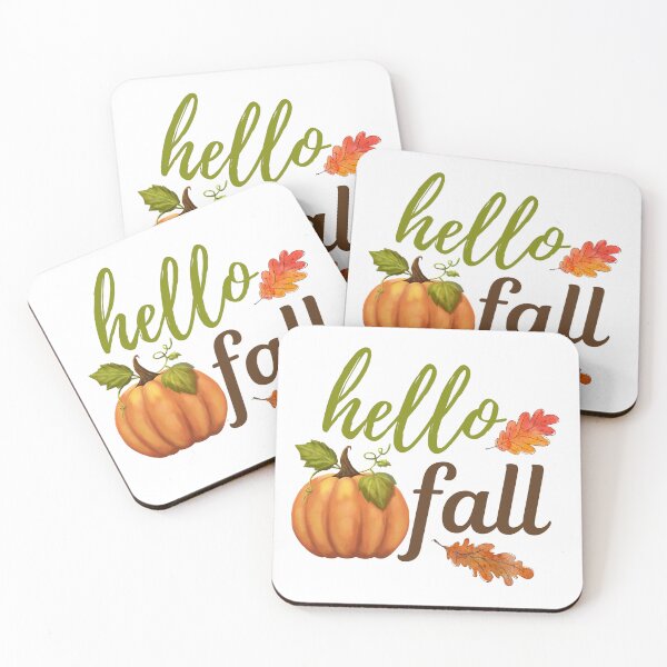 Item preview, Hello Fall - Autumn, Pumpkin, Twig and Leaves designed and sold by MyArt23.