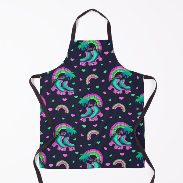 Item preview, Love and Skate, Rainbow, Hearts, Teal Pink, Lime Green Roller Skates Pattern designed and sold by Guided by Light Art.