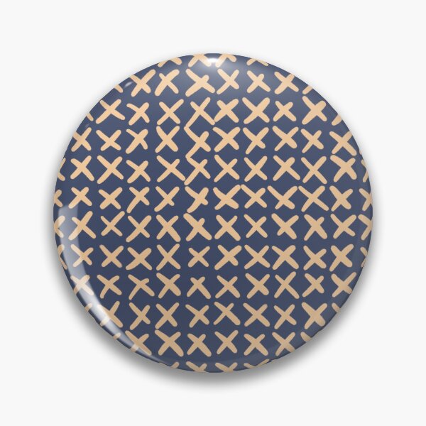 Item preview, Deepest steel blue and mellow cream Lines and obliques Joining together in geometric imperfection to create a faux Crosstitch pattern designed and sold by FrancesPoff.