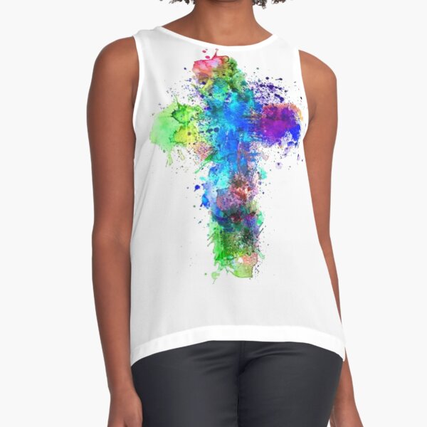  Tie Dyed Shop Cotton Rainbow Christian Cross Religious Tie Dye  T Shirt Small : Clothing, Shoes & Jewelry