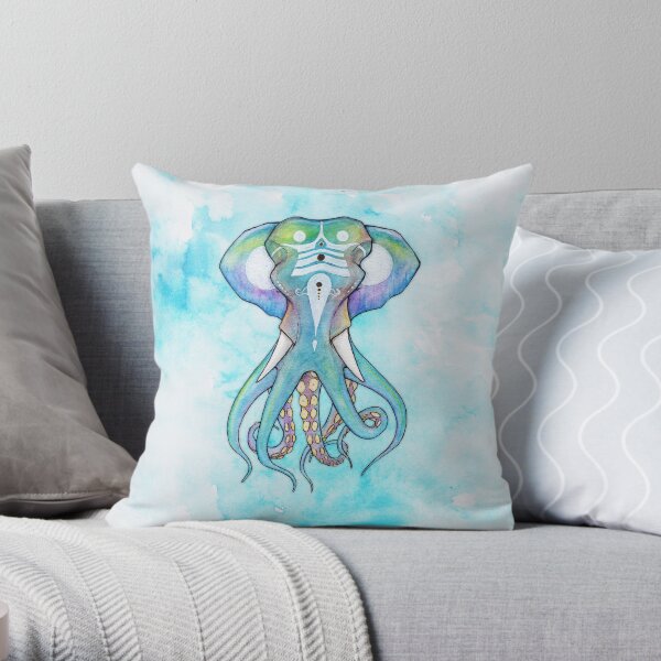 Octophant Throw Pillow
