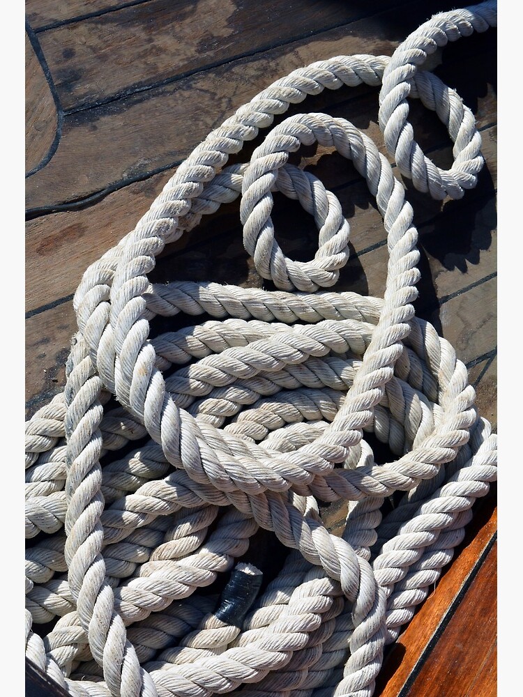 Sailing rope on wooden floor  Art Board Print for Sale by