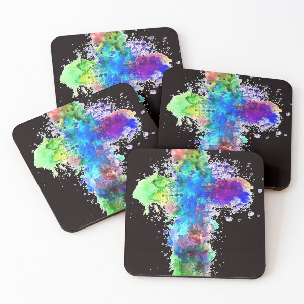 Item preview, .Multi Rainbow Color Religious Cross...BLK designed and sold by Rowena Jones.