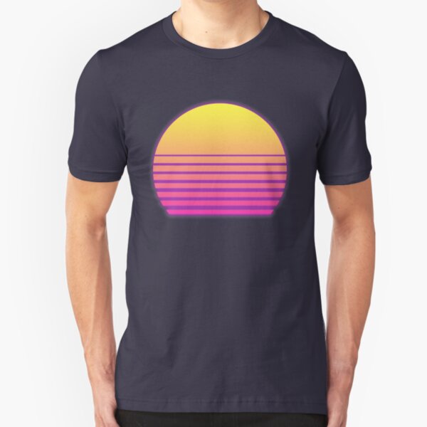 Synthwave Sun Slim Fit T-Shirt