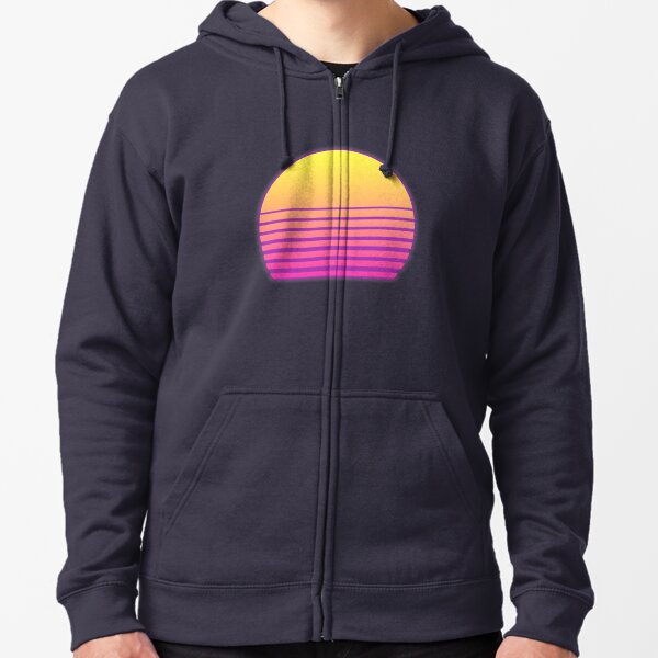 Synthwave Sun Zipped Hoodie