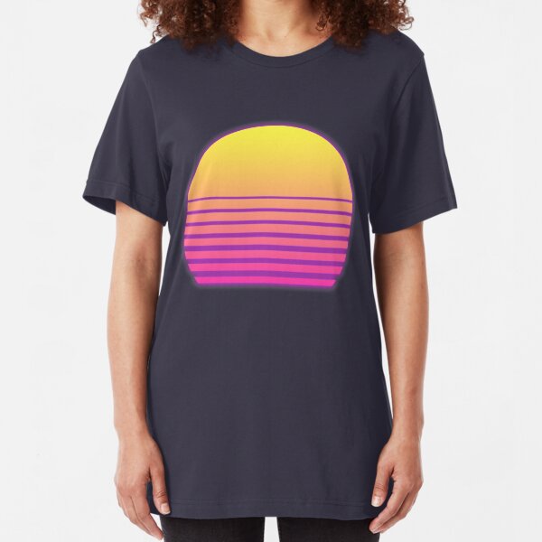 Synthwave Sun Slim Fit T-Shirt