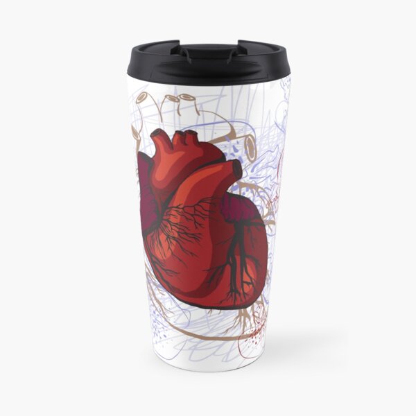 drawing of the heart, anatomical Travel Mug