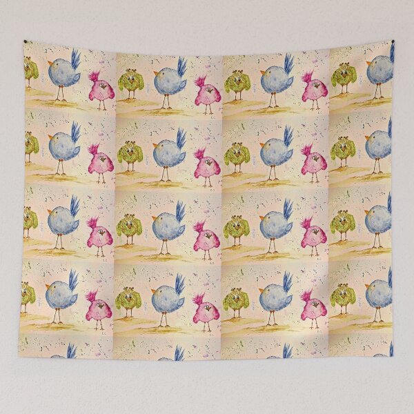 Item preview, Three silly, quirky birds  designed and sold by watercolorsLiz.