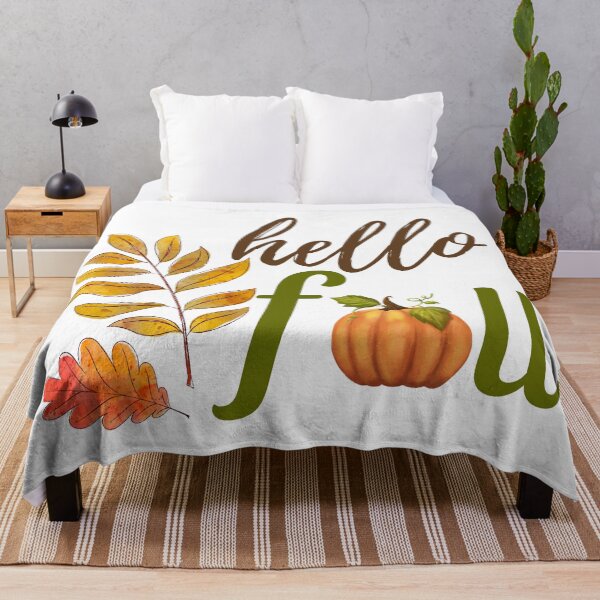 Item preview, Hello Fall - Autumn, Pumpkin, Twig and Leaves designed and sold by MyArt23.
