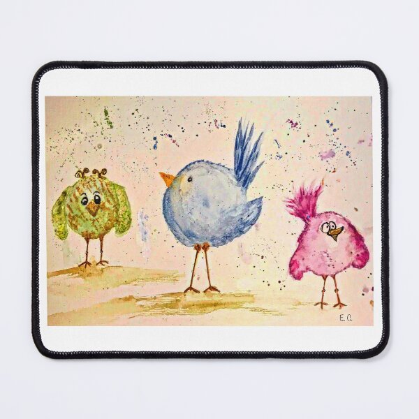 Item preview, Three silly, quirky birds designed and sold by watercolorsLiz.