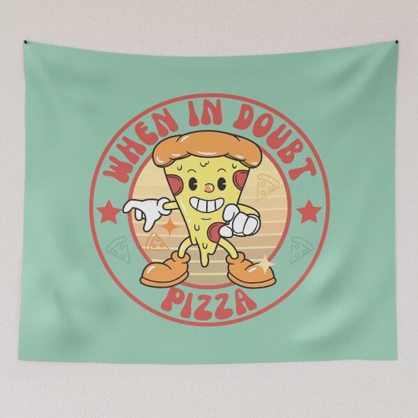Item preview, When in doubt pizza - retro pizza logo designed and sold by yoshra.