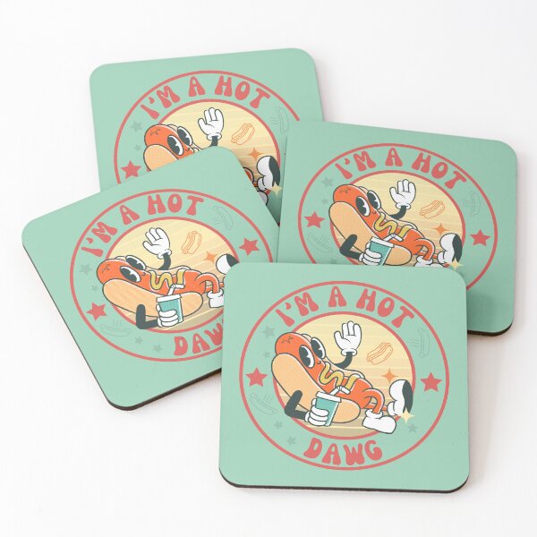 Item preview, I'm a hot dawg - funny retro hotdog pun designed and sold by yoshra.