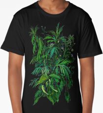"Green & Black", summer greenery, floral art, pastel drawing Long T-Shirt