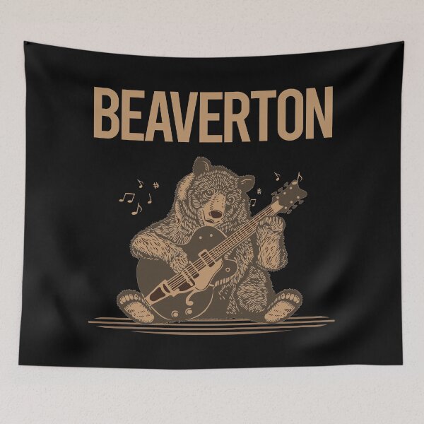 Item preview, Bear With Guitar Beaverton designed and sold by BloodMoneyTwit.