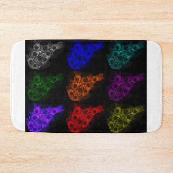 Item preview, Neon rainbow epithelial cell micrograph beautiful abstract art and science  designed and sold by ArtByScience.