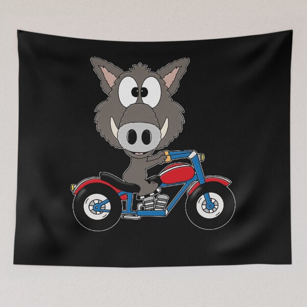 Artikelvorschau, Lustiges Wildschwein Wildschwein Motorrad Motorrad Biker Motorsport Sport Fun Classic entworfen und verkauft von gertrudefedde.