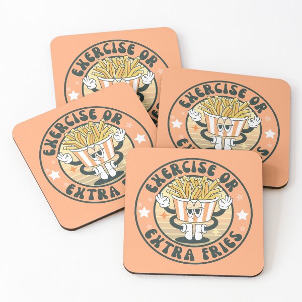 Item preview, Exercise or extra fries? - funny retro French fries pun designed and sold by yoshra.
