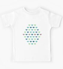 Colourful Cute Hearts V Kids Tee