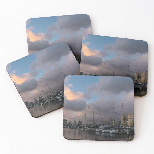Item preview, Tropical Storm Skies Over Ala Wai Harbor in Honolulu, Hawaii designed and sold by Georgia Mizuleva.