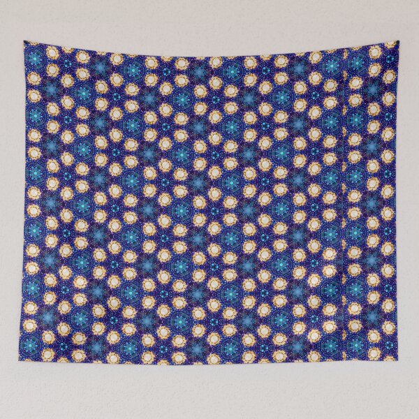 Item preview, Gorgeous Blue and Gold Beadwork Inspired Fashion Print designed and sold by Annalee Beer.