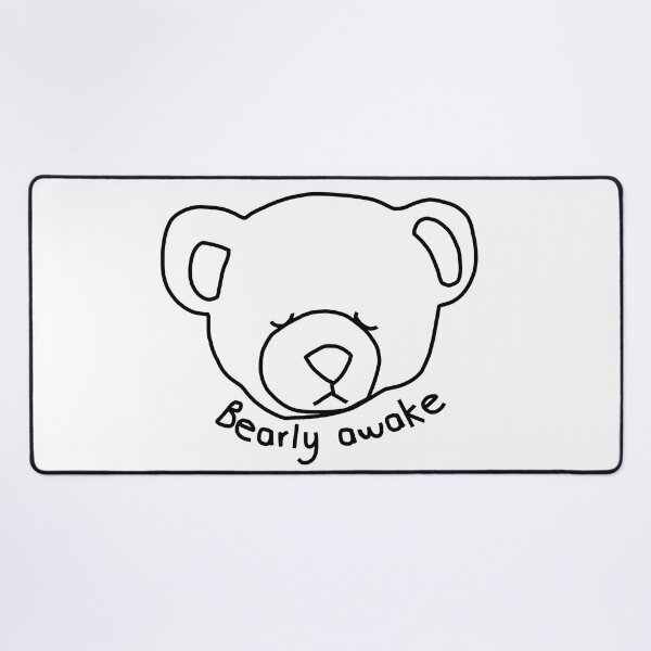 Item preview, Minimal Bear Portrait with Pun Bearly Awake designed and sold by ellenhenry.