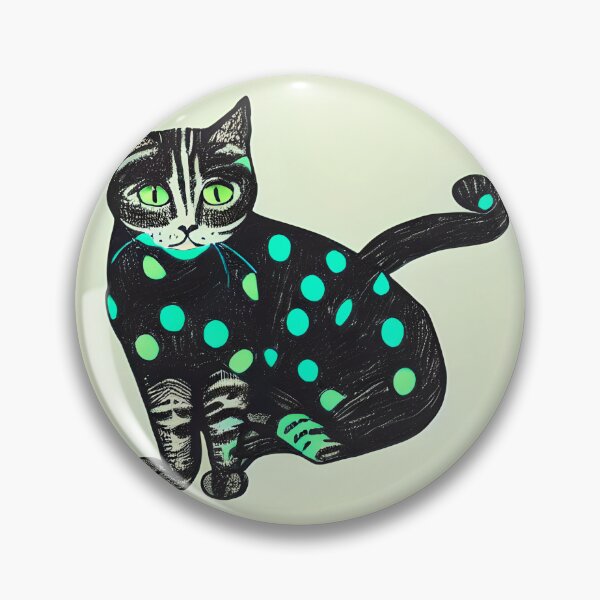 Item preview, Cat wearing green polka dot designed and sold by art-sapambudi.