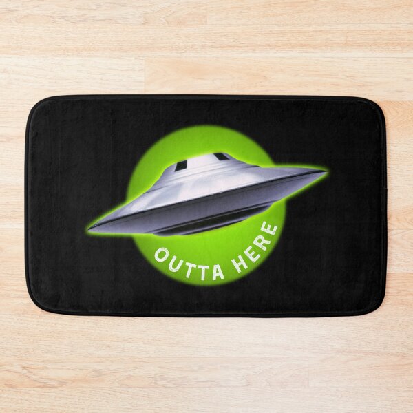 Item preview, Alien UFO: "Outta Here" funny designed and sold by Happy Puppy Print On Demand.