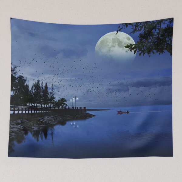Item preview, Moon, Birds, Blue Ocean, Home Decor designed and sold by Ivan333Croatia.