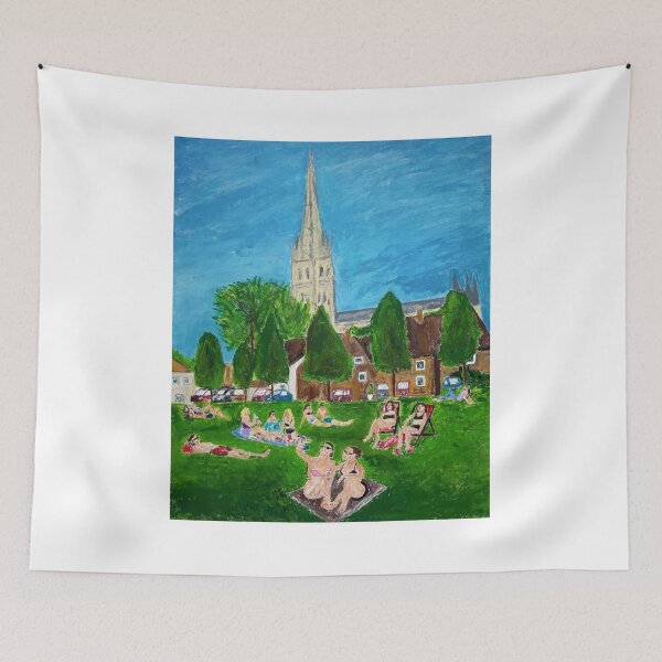 Item preview, Sunbathing on Chorister's Green designed and sold by SJHorsfall.