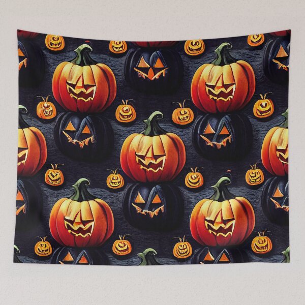Item preview, cabezas de calabaza malvadas de miedo de halloween designed and sold by kyleejayne.