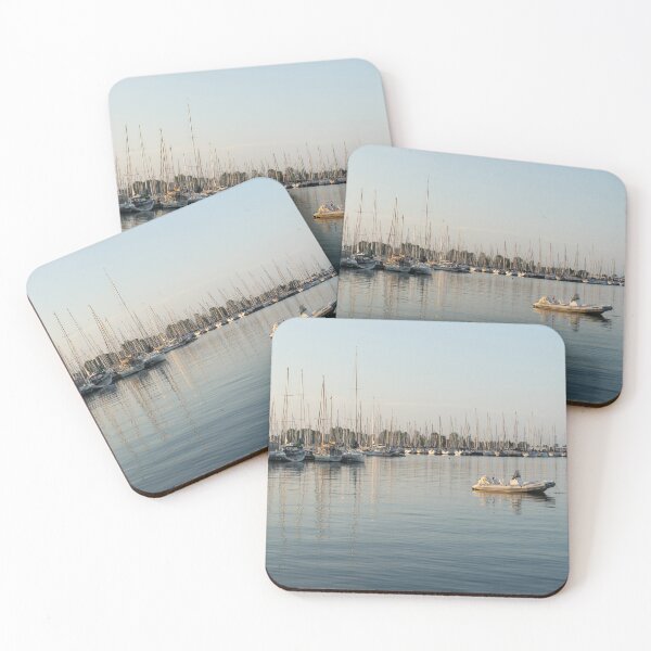 Item preview, Reflecting on Yachting - Pastel Morning at the Marina designed and sold by Georgia Mizuleva.