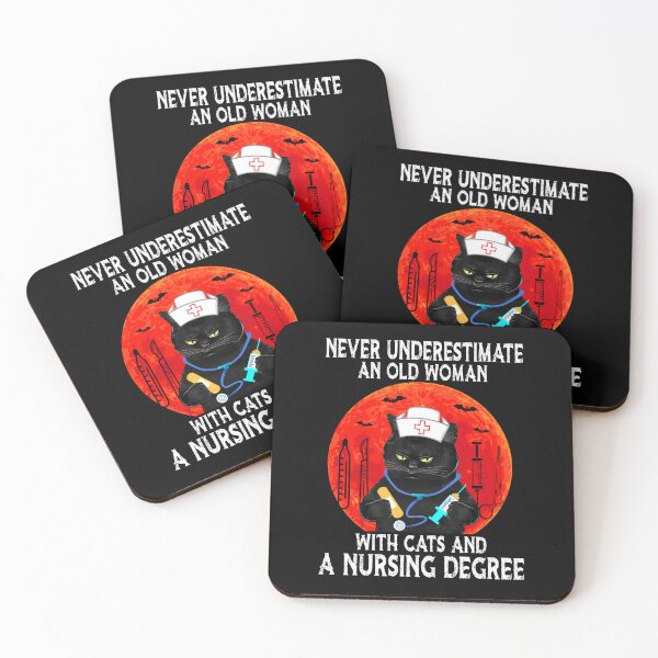 Item preview, Never Underestimate An Old Woman With Cat And A Nursing Degree designed and sold by kibbeegaddisi.