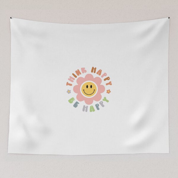 Item preview, COLORFUL HIPPIE  FLORAL QUOTE " BE HAPPY " AND PSYCHEDILIC COLORS ESSENTIAL TSHIRT designed and sold by GhostAmine.