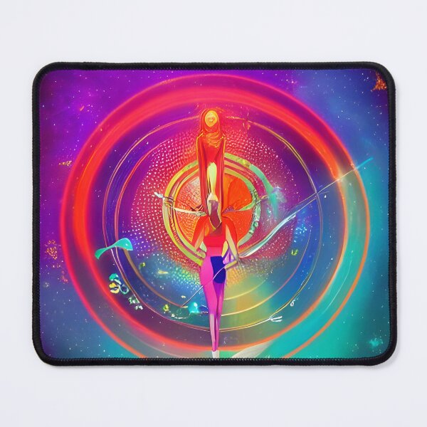 Item preview, Musical Synchronicity No.7 - Astral Cosmic AI Illustration - Female Walking Towards an Alien Being designed and sold by Recall-Design.