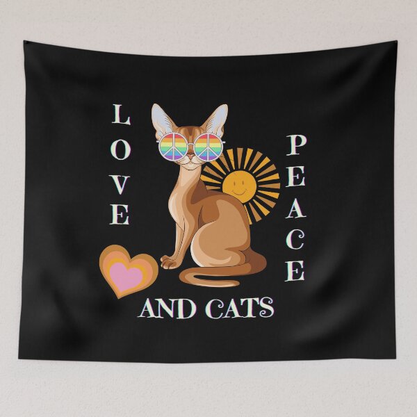 Item preview, Peace, Love and Cats.. A peace loving kitty and smiling sun designed and sold by Wonder & Whimsy.