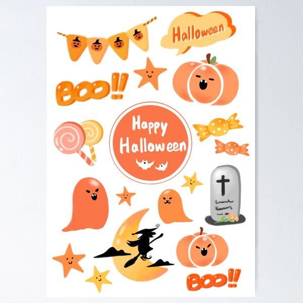 Item preview, Halloween cute stickers designed and sold by oliviacanvas.