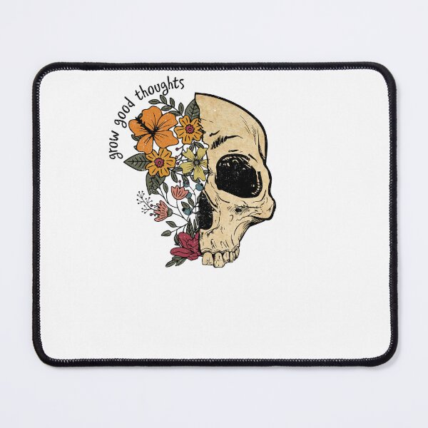 Item preview, MOTIVATIONAL QUOTE "Grow Good Thoughts" COLORFUL FLOWER With Vintage Skullsticker gift for wife gift for gilfriend gift for flower lovers for botanists  designed and sold by GhostAmine.
